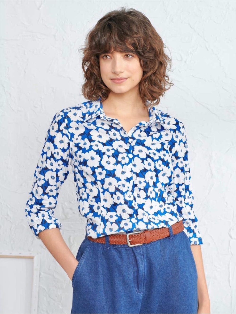 Seasalt Cornwall blue floral Larissa shirt